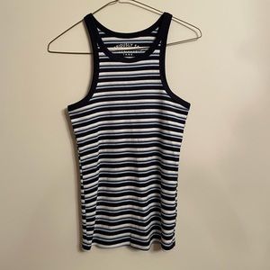Aeropostale Women's Blue and White Tank Top